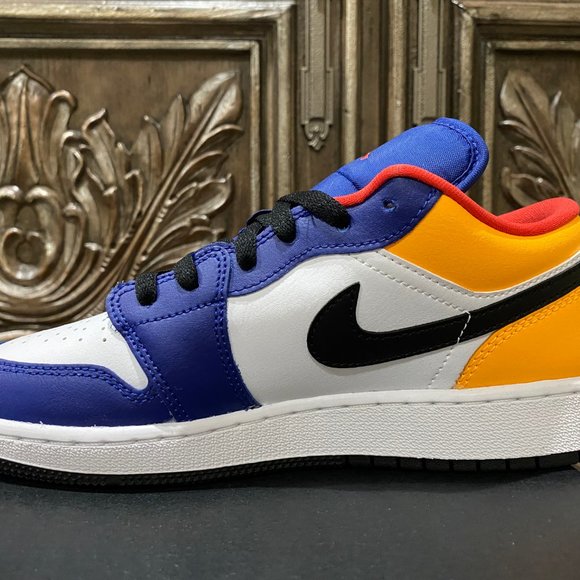 Nike Air Jordan 1 Low (GS) Royal Yellow - Youth 6/Women's 7.5/Men's 6 - Picture 4 of 12